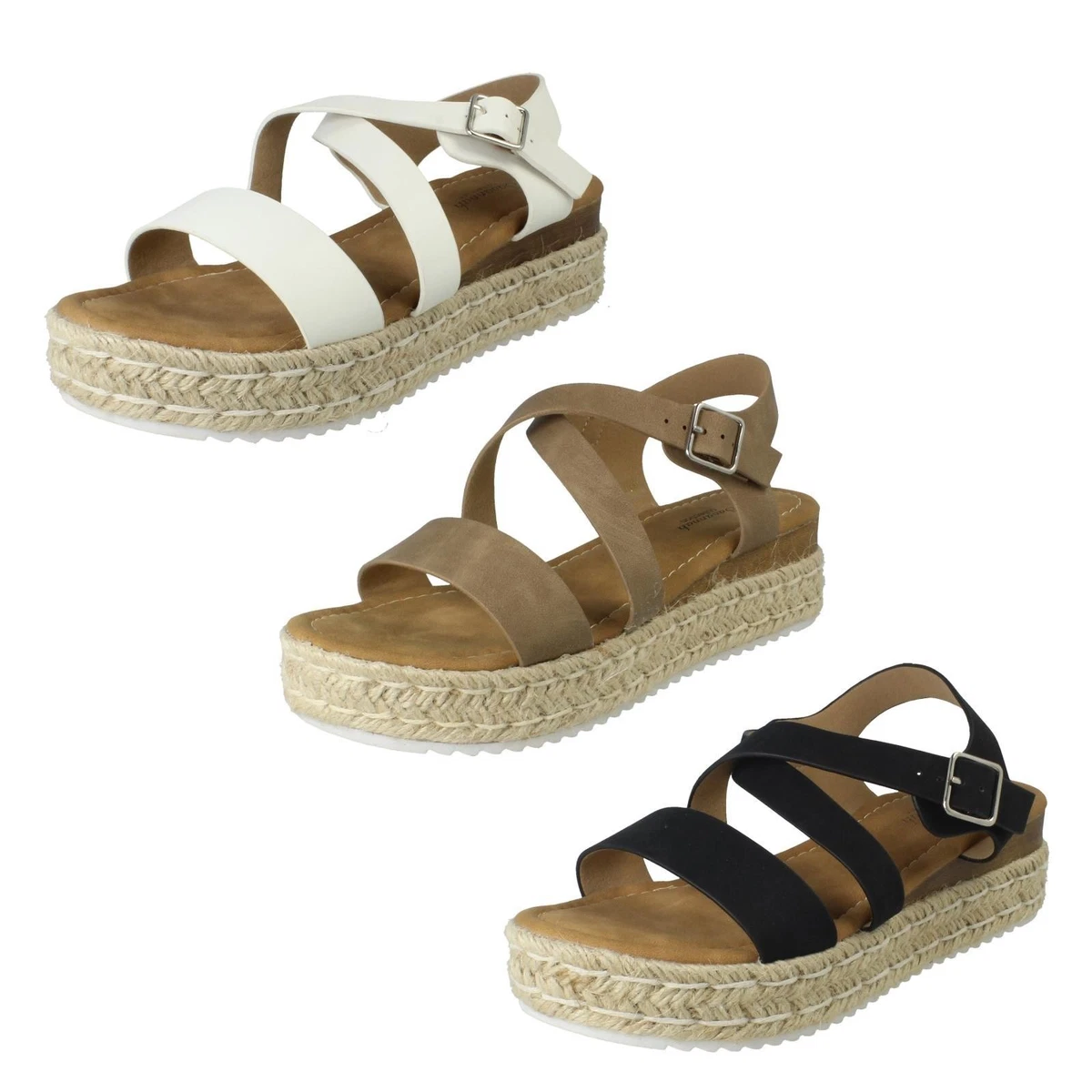 Espadrij l'originale, Sandales pour Femme - Noir - Noir, 38 EU