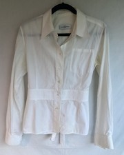 BALENCIAGA Women  s White Cotton Shirt With Tie Size 44 Italy