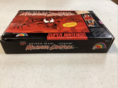 Spider-Man and Venom: Maximum Carnage Snes CIB no Manual With Posters Tested - Picture 3 of 15