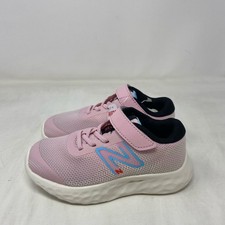 New Balance Kids 520v8 Pink/Blue Toddler 10C Wide Bungee