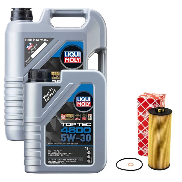 MotoröL Set 5W-30 Liqui Moly 6 Liter + ÖLfilter FüR Audi Skoda Vw Passat 2.5-image