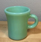 Vintage Jadeite Fire King C Handle Mug Heavy Oven Restaurant Ware 3.5"