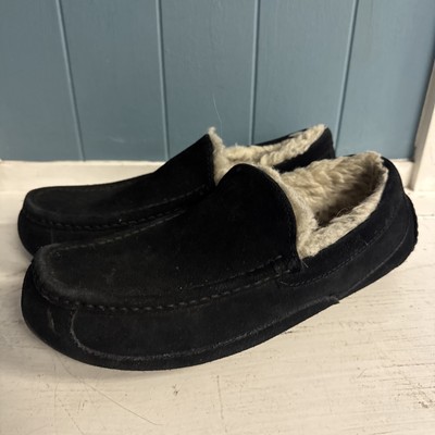 UGG Ascot Black Suede Leather Sheepskin Slipper in China Tea  display picture 2
