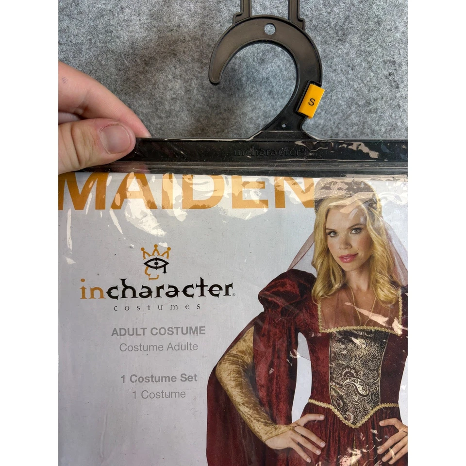 Disfraz de doncella renacentista InCharacter para mujer pequeño granate vestido de Halloween nuevo con etiquetas Foto 3 de 4