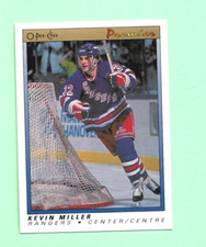 (1) KEVIN MILLER  1990-91 OPC PREMIER # 73 RANGERS ROOKIE NM+ CARD (N1276)