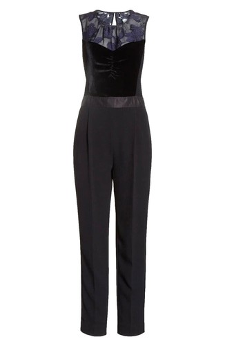 NEW NWT Per Se Carlisle Strapless Jumpsuit Crushed Velvet