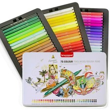 Bruynzeel Expression Series Fineliner Brush Pens Twin Tip Gift Tin of 72