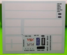 1988 Mustang GT 1/25 Waterslide Decal Sheet Stripes Florida Vanity License Plate