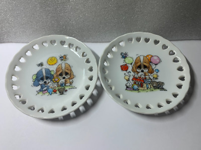Vintage 1981  Forever Yours  Sad Sam & Honey Plates by Applause - set of 2