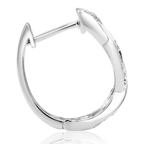 1/4 kt ovale Form Diamant Unendlichkeit Creolen, 3/4 Zoll J-K I2-I3 - Bild 3 von 11