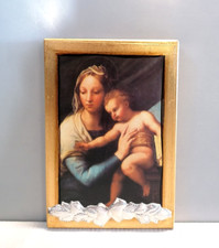 Quadro con inserti in Argento, Madonna con Bambino Gesù. Ag 925