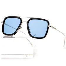 Tony Sunglasses Square Metal Frame Eyeglasses for Men Women