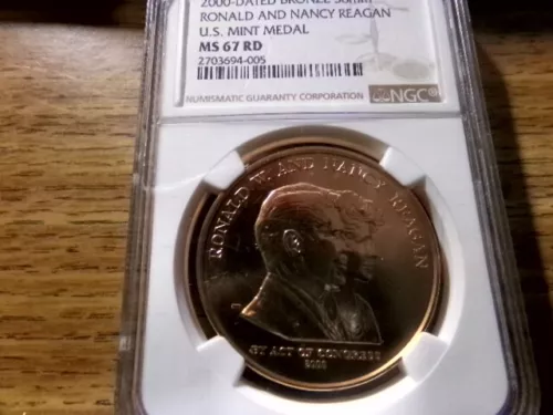 2000  Ronald & Nancy  Reagan Medal    NGC  MS 67 RD