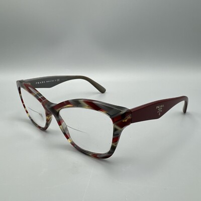Prada Eyeglasses VPR29R VAP-1O1 Yellow Burgundy Gray Horn 52-17-140 FRAMES  ONLY