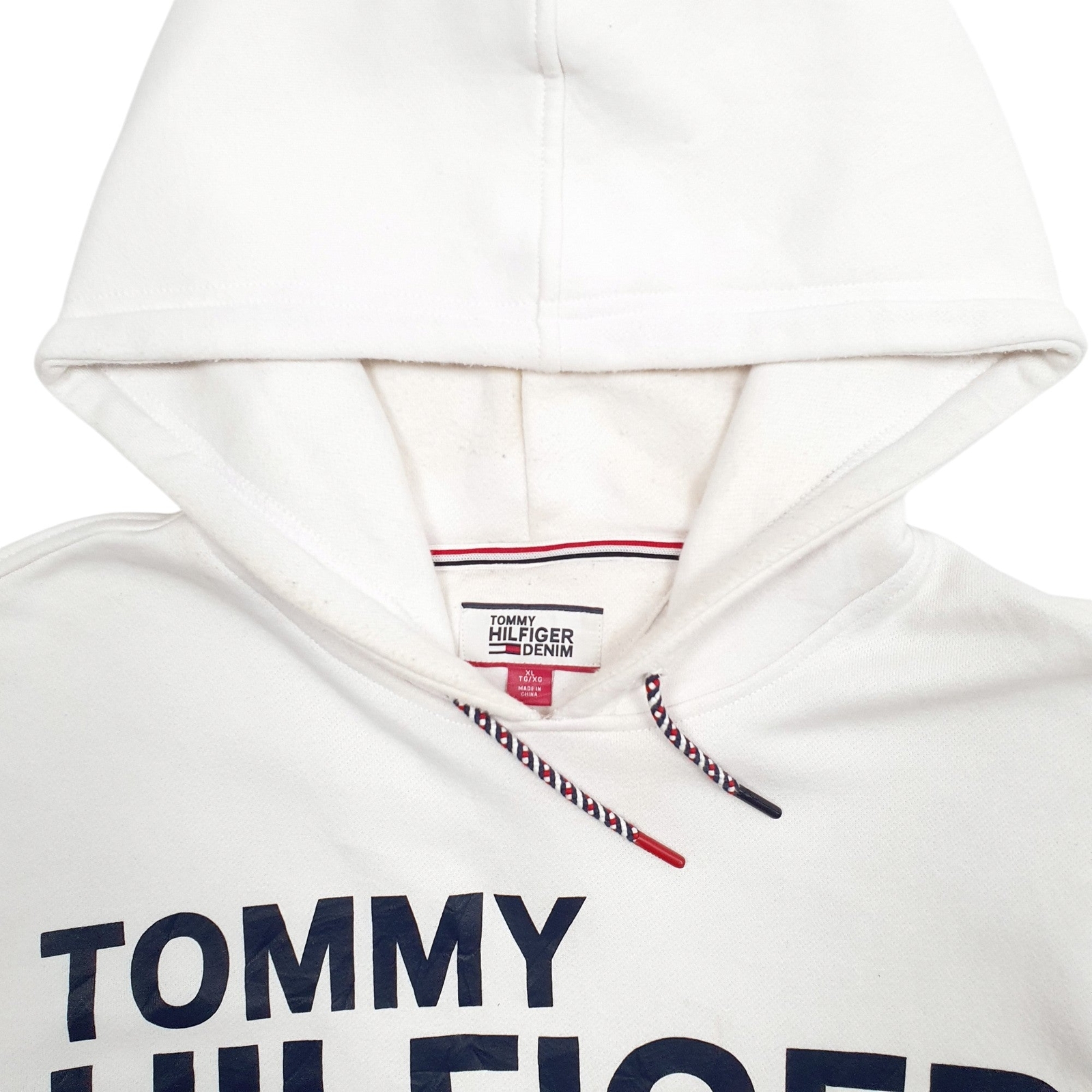 TOMMY HILFIGER Hoodie Spellout Jumper Sweatshirt Mens XL image 2