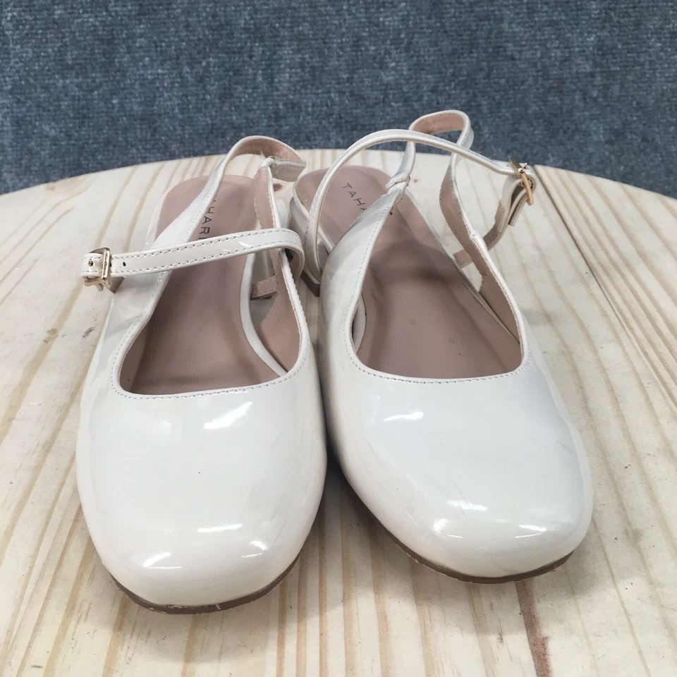 Sandalias Tahari para mujer 7,5 M Gogo con tirantes beige imitación cuero hebilla informales Foto 4 de 4