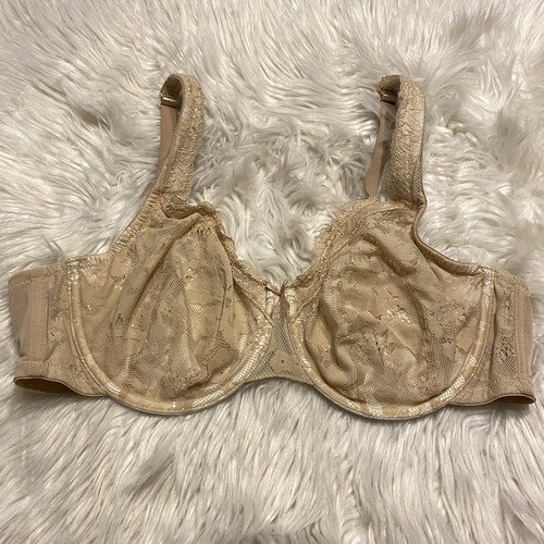 Cacique 42C BH beige Blumen Spitze Bügel Rückenverschluss verstellbare Träger