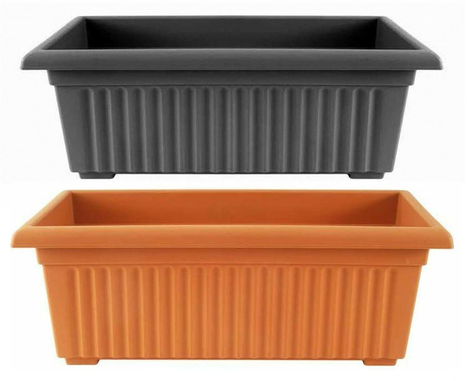 Plastic Long Trough Plant Planter Window Herb Flower Box Pot Home Outdoor Garden - Image 2 of 4