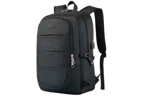Travel Laptop Backpack – 15.6-17.3", Anti-Theft, USB Port, Water-Resistant,Black