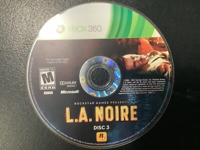 L.A. Noire Disc 3 Replacement Microsoft Xbox 360 Disc Only