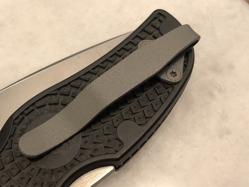 Titanium Deep Pocket Clip For Spyderco Native 5 FRN LW & Lil’ Native C230MBGP - Picture 3 of 9
