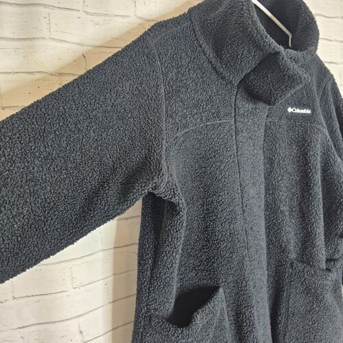 Columbia Women's Panorama Sherpa Fleece Jacket XL Black Long Snap Closure Warm - Picture 2 of 13