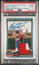 2023 Stars & Stripes USA Team AUTOGRAPH PATCH 10/25 BRADY TYGART Arkansas PSA 6