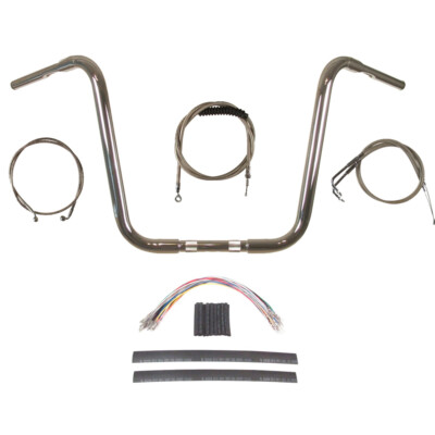 1 1/4'' Chrome 16'' Ape Hanger Handlebar Kit 1990-1995 Harley-Davidson Softail