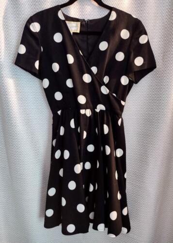 Spencer Jeremy Black Ivory Polka Dot Cocktail Goth