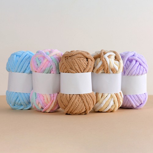 50g Thick Ice Stripe Chenille Yarn Super Soft Blanket Bulky Knitting Wool Yarn - Picture 17 of 32