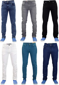 Herren Denim Jeans Zip Fly Stretch Slim Fit Baumwolle Hose Hosen Alle Bund Grossen Ebay