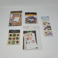 Halloween Scrapbook Stickers Die Cut Labels Embellished Fabric Brads Etc