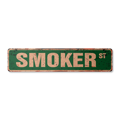 SMOKER Vintage Street Sign Metal Plastic cooker bbq bar-b-que grill grilling
