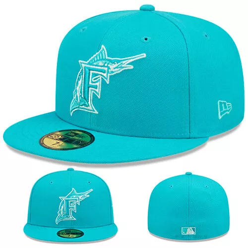 New Era Florida Marlins Fitted Hat MLB Classic Solid Mono Color
