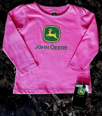 Authentic John Deere Boys Green//Blue Long Sleeve Front Loader Tractor T-Shirt