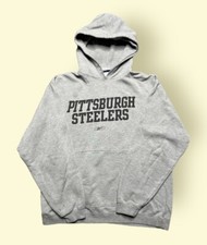 Vintage Pittsburgh Steelers Y2K Reebok Hoodie Men  s Large Gray Vtg 2000s
