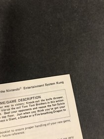kung fu nes Manual No TM Version