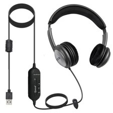 ECS OHUSB WordSlinger Deluxe Overhead USB Transcription Headset - New