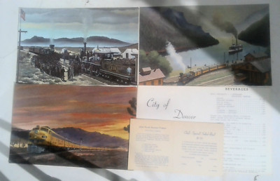 RARE 4 Union Pacific RR DINING CAR MENUS Plus Recipe Card EPHEMERA AMERICANA NEW
