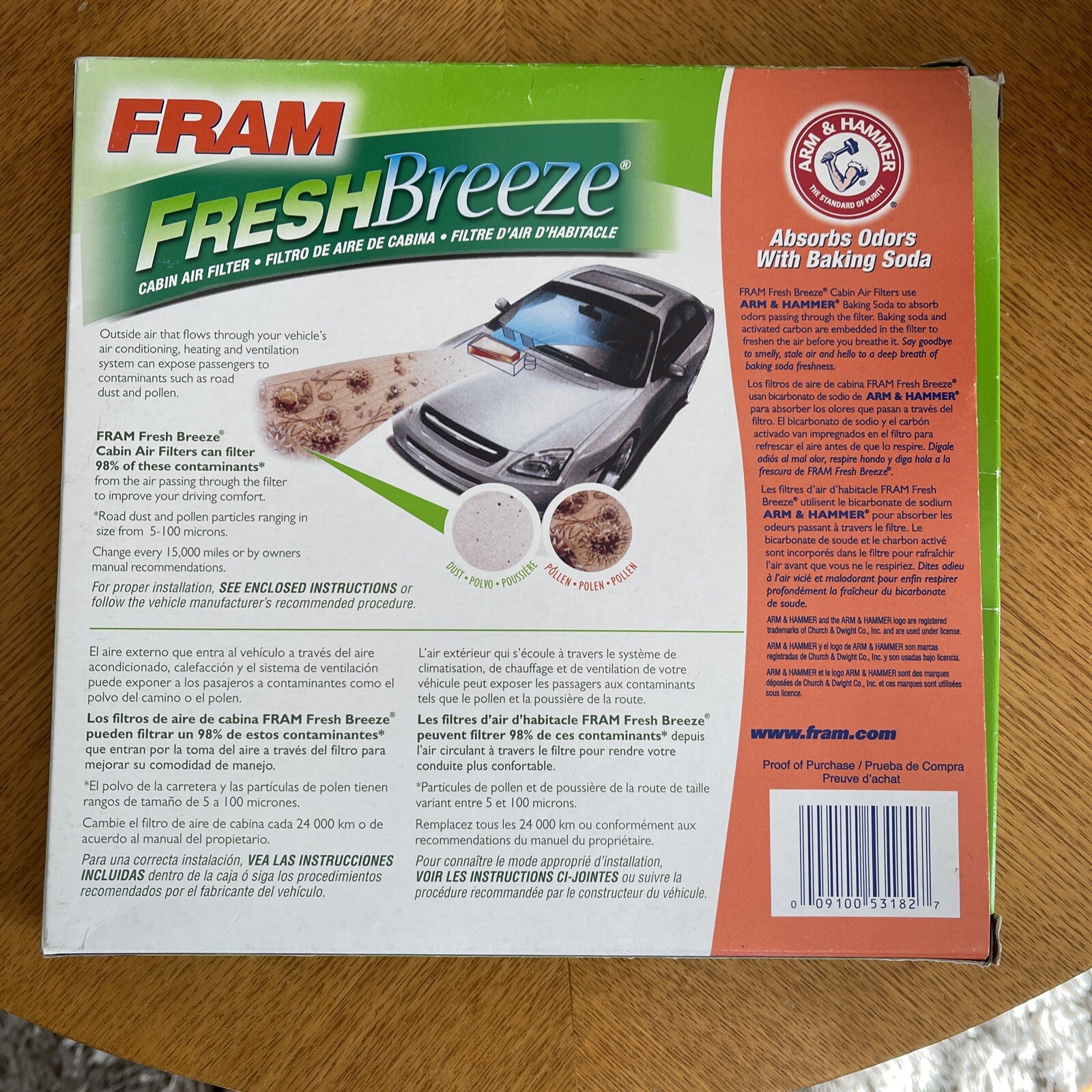 1 FRAM CF11776 Fresh Breeze Arm Hammer Cabin Air Filter NEW SEALED eBay