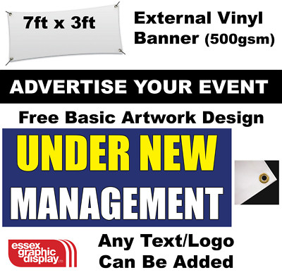 UNTER NEUEM MANAGEMENT WERBUNG OUTDOOR VINYL PVC BANNER MASSGESCHNEIDERT PERSONALISIERT