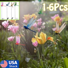 Fake Dragonfly Rod Clip, 3D Dragon Fly Garden Stakes  Hat Simulation Decor JQ
