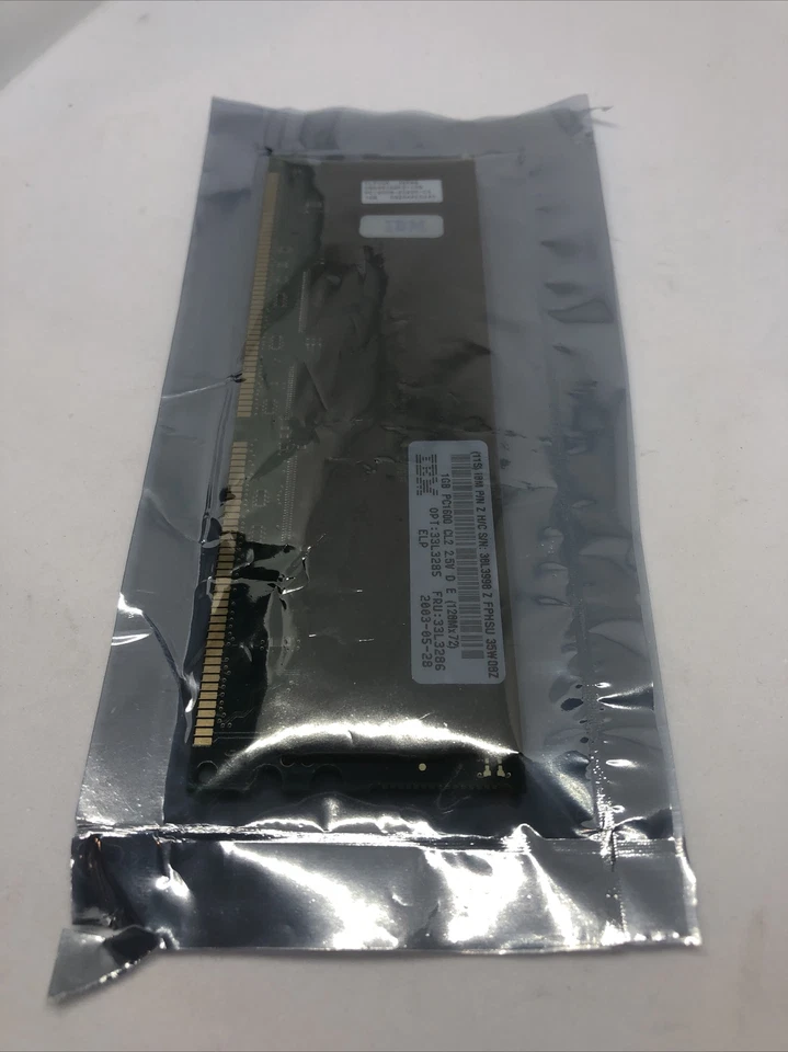 NEW IBM 1GB PC1600 CL2 ECC DDR SDRAM DIMM 33L3285 FRU 33L3286 128mx72 Elpida - Image 2 of 4
