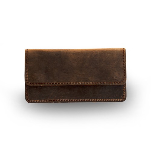 Tobacco Pouch Full Grain Buffalo Hide Brown High Quality Vintage Leather Sydney - Picture 3 of 7