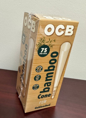 OCB Bamboo 1 1/4 ~Pre-rolled Cones~75 Count Mini Tower~NEW