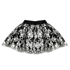 Skull Crossbones Tulle Tutu Lined Skirt - Girl Punk Rock, Gothic, Pirate Costume