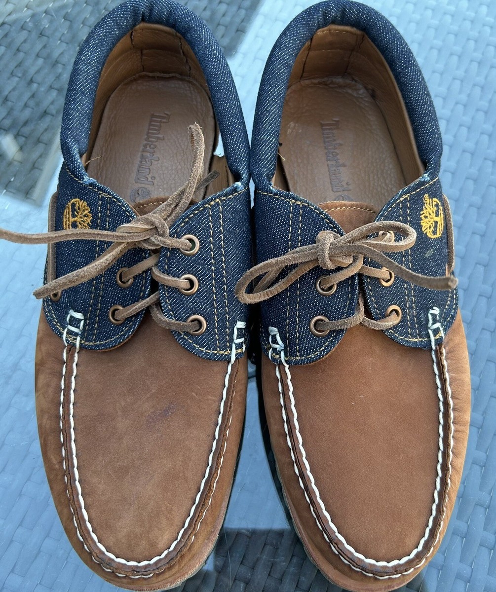 Timberland Authentics 3 Eye White Oak Denim Selvedge Boat Timberland Authentics 3 Eye White Oak Denim Selvedge Boat