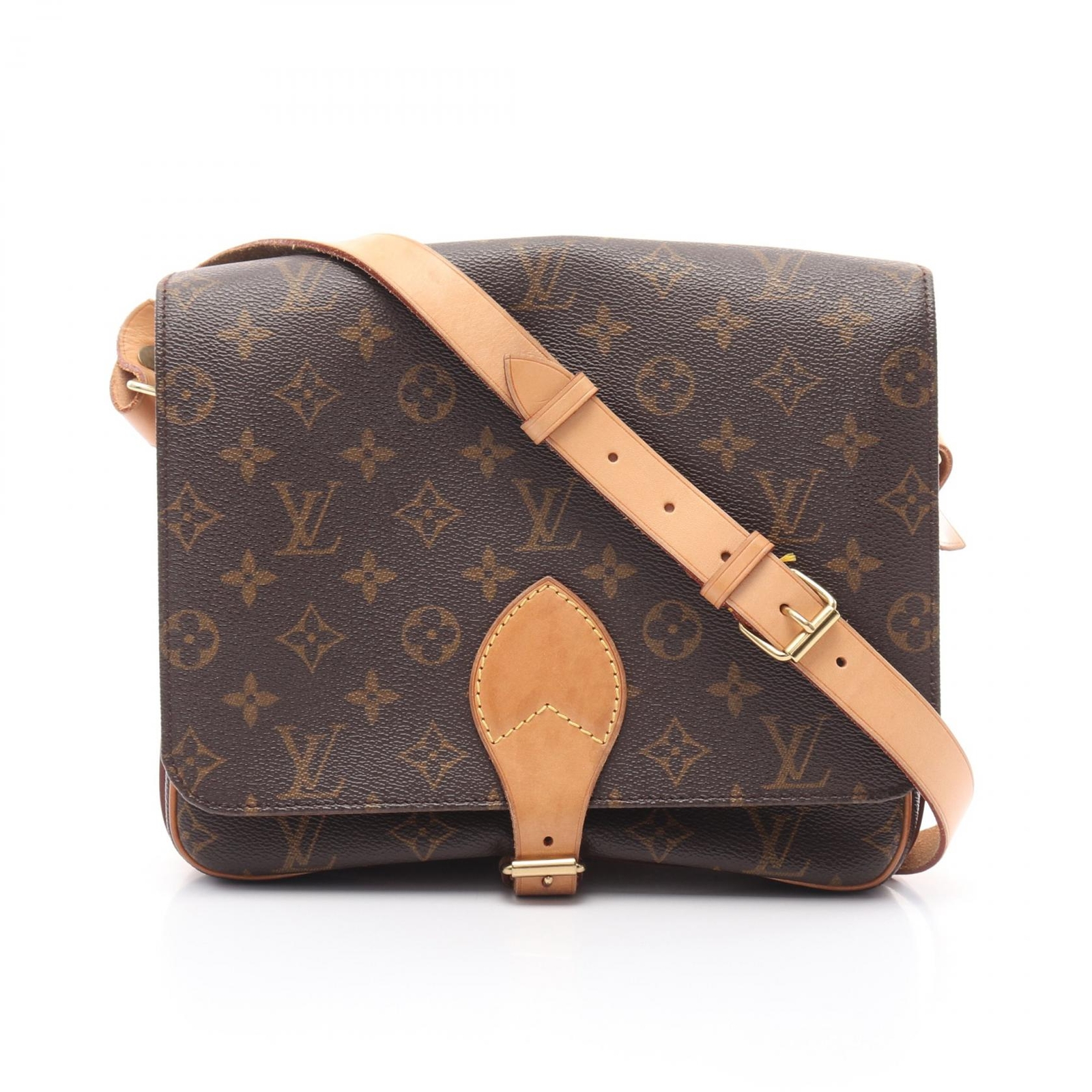 LOUIS VUITTON Cartouchiere GM Monogram Leather Crossbody Bag M51252 LV