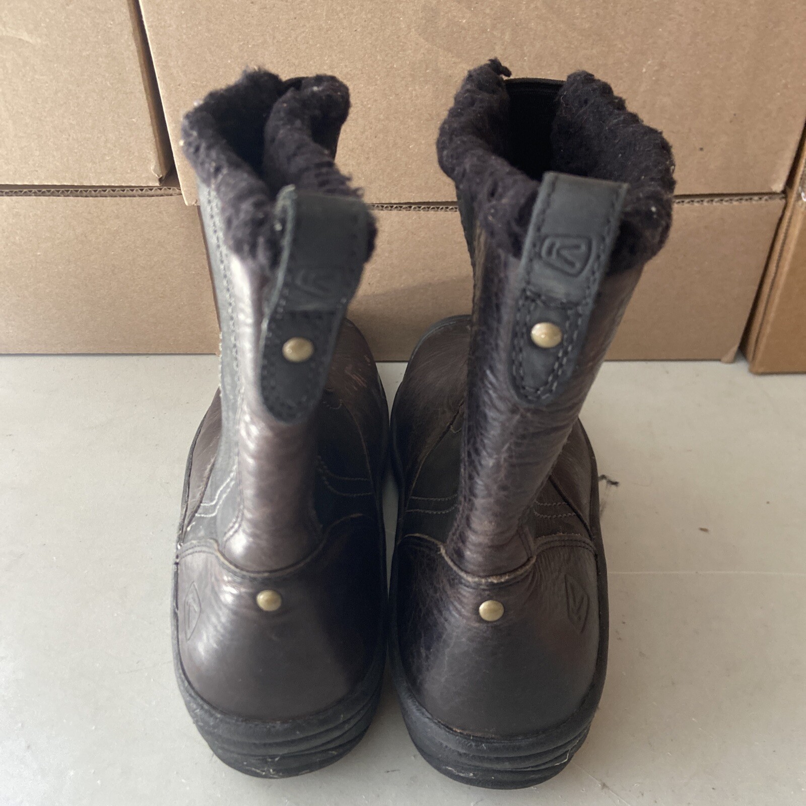 Stivaletti Keen donna US 7 5 neri marroni in pelle foderati sherpa Chester 5441