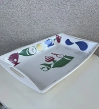 Vtg MCM Ceramic Platter F/F Figgjo  Flameware Cookware Norway 16” X 10” X 2.5”